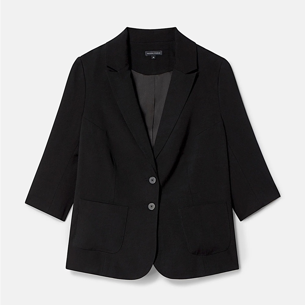 Meg Elbow Crop Blazer in Black - EUC Universal Standard - M (18-20)